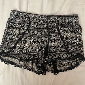 Black and White loose shorts